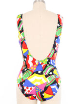 Escada Umbrella Print Swimsuit Suit arcadeshops.com