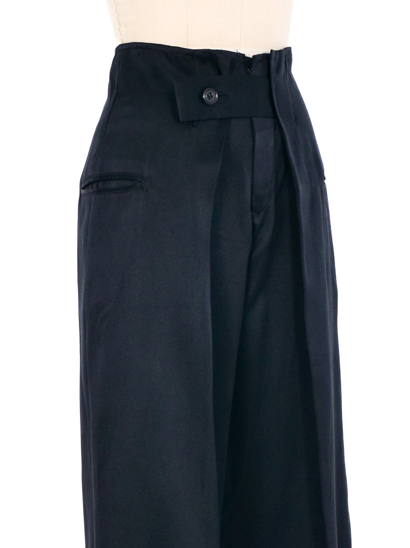 Yohji Yamamoto Satin High Waisted Trousers Bottom arcadeshops.com