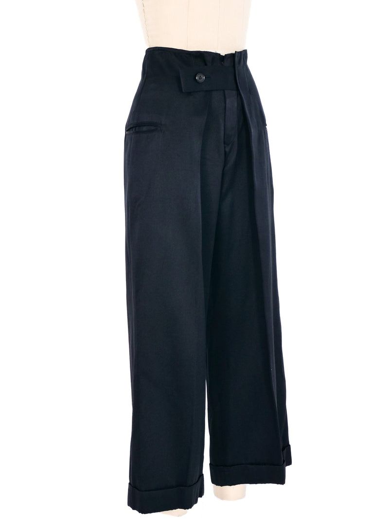 Yohji Yamamoto Satin High Waisted Trousers Bottom arcadeshops.com