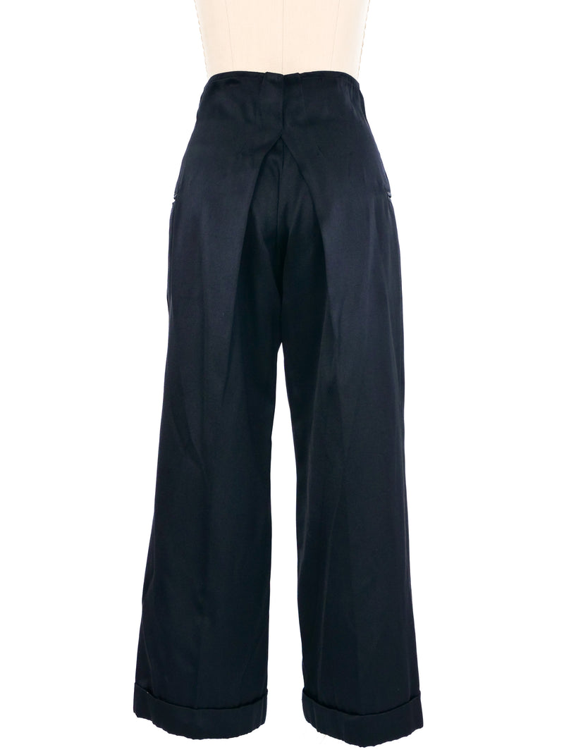 Yohji Yamamoto Satin High Waisted Trousers Bottom arcadeshops.com