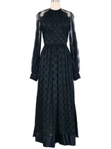 1960s Galanos Jacquard Silk Gown Dress arcadeshops.com