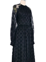 1960s Galanos Jacquard Silk Gown Dress arcadeshops.com