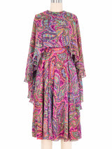 1960s Oscar de La Renta Metallic Cape Dress Dress arcadeshops.com