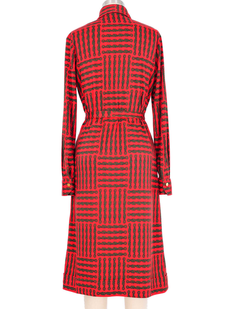 Roberta di Camerino Chain Link Print Jersey Shirt Dress Dress arcadeshops.com