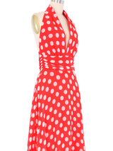 Lilli Diamond Crimson Polka Dot Maxi Dress Dress arcadeshops.com