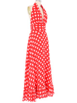 Lilli Diamond Crimson Polka Dot Maxi Dress Dress arcadeshops.com