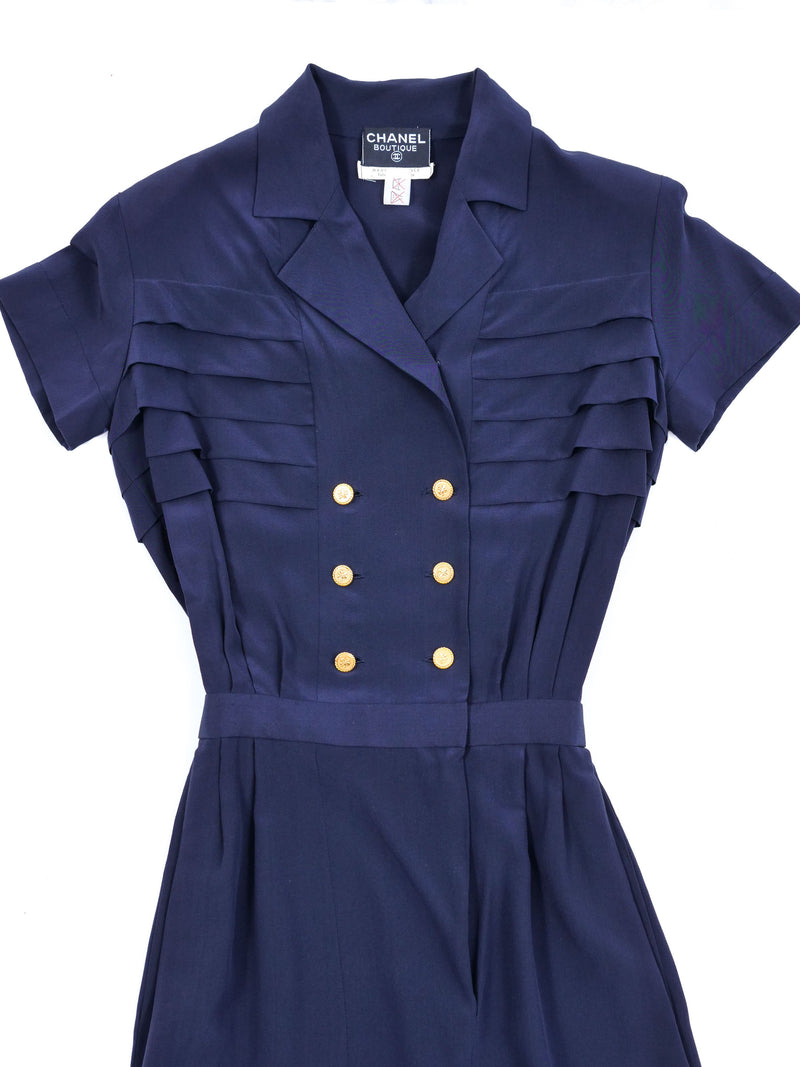 Chanel Pleated Silk Shirt Dress Dress arcadeshops.com