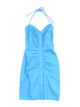 North Beach Cornflower Blue Leather Halter Dress Dress arcadeshops.com