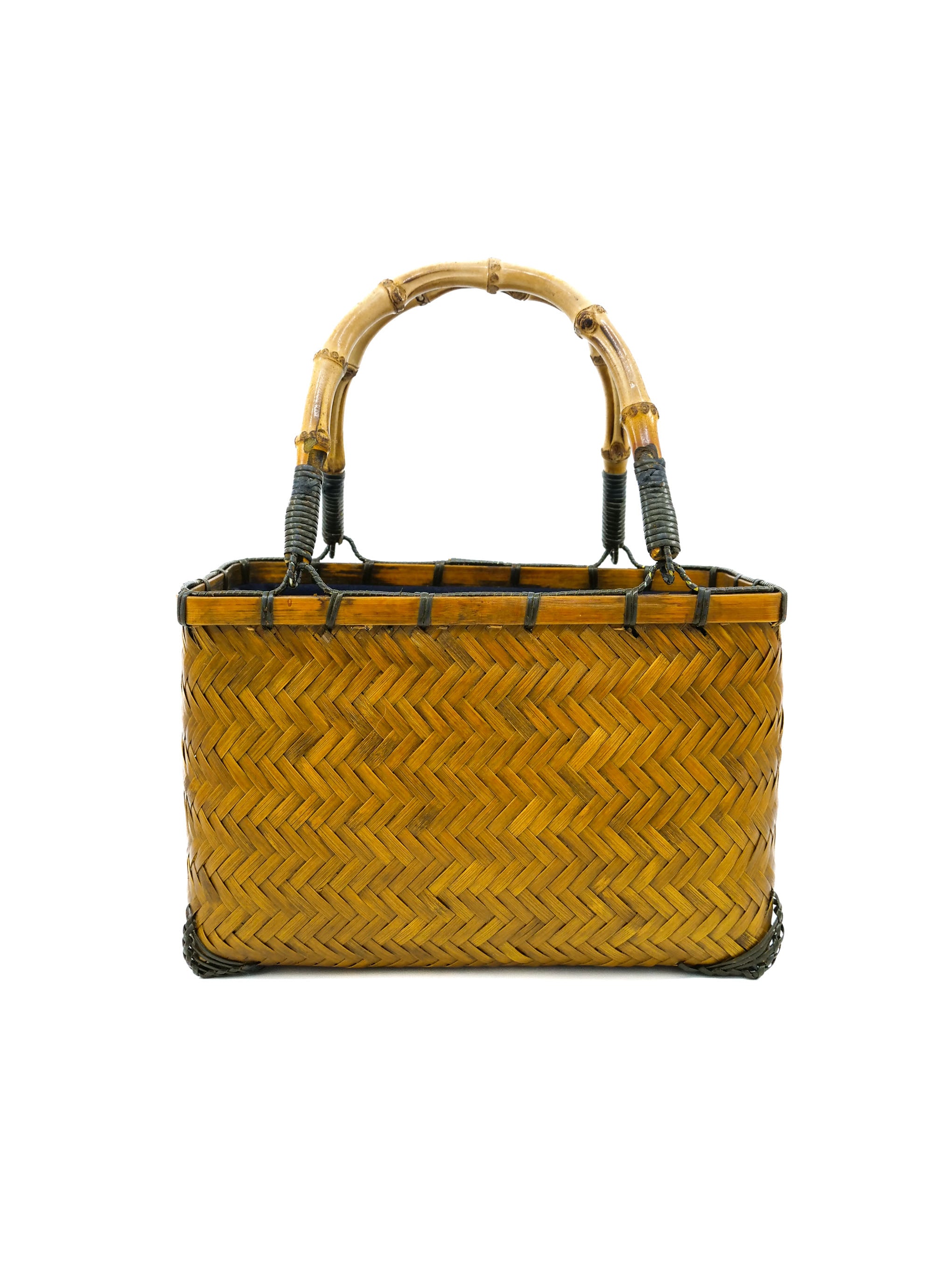 Donatella - Orange bamboo handle shopping bag