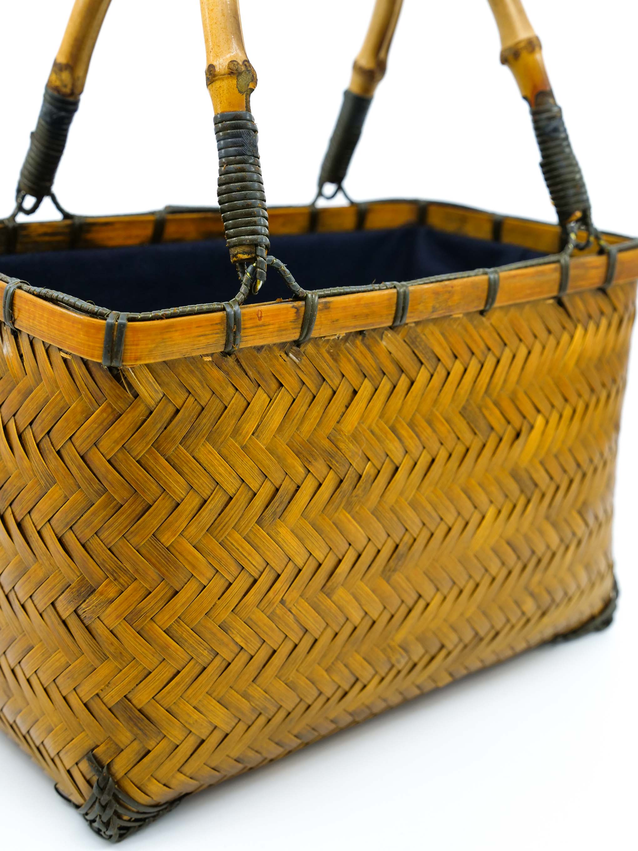Mini Bamboo Handle Basket Bag