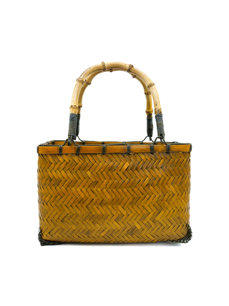 Mini Bamboo Handle Basket Bag Accessory arcadeshops.com