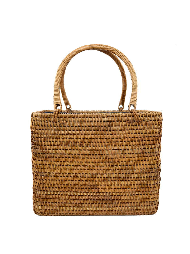 Woven Wicker Basket Tote Accessory arcadeshops.com