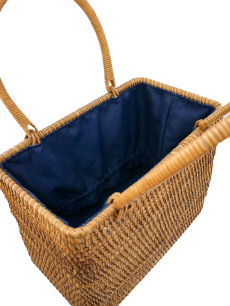 Woven Wicker Basket Tote Accessory arcadeshops.com