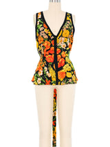 Dolce & Gabbana Tie Back Floral Tank Top arcadeshops.com