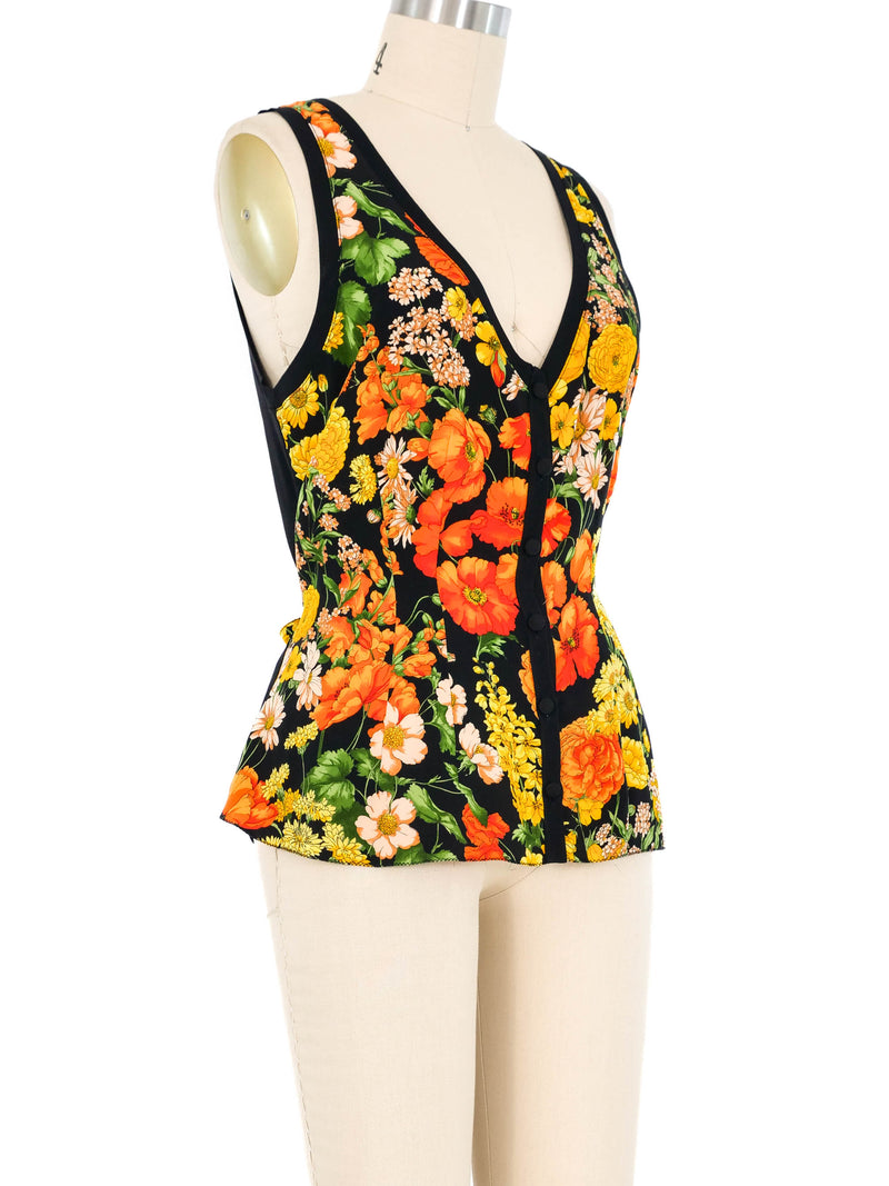 Dolce & Gabbana Tie Back Floral Tank Top arcadeshops.com