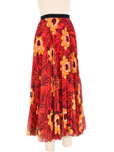 Dries Van Noten Floral Pleated Midi Skirt Bottom arcadeshops.com