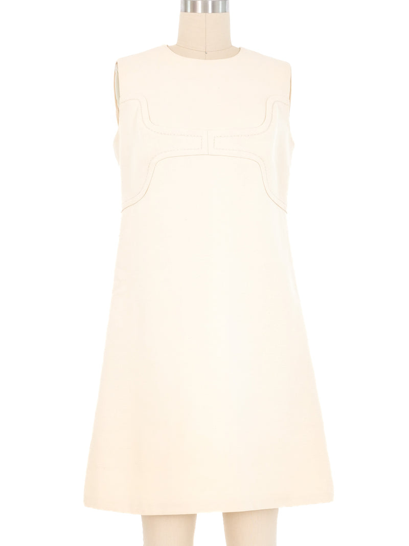 1960s Courreges Space Age Cream Mini Dress Dress arcadeshops.com