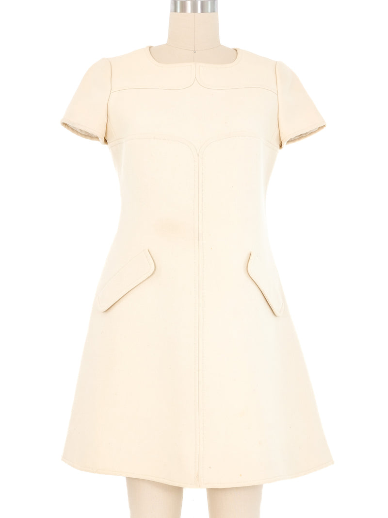 1960s Courreges Ivory Mini Dress Dress arcadeshops.com
