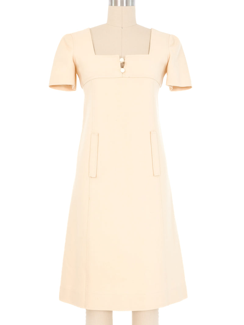 1970s Courreges Ivory A-line Dress Dress arcadeshops.com