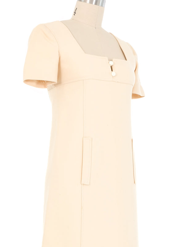 1970s Courreges Ivory A-line Dress Dress arcadeshops.com