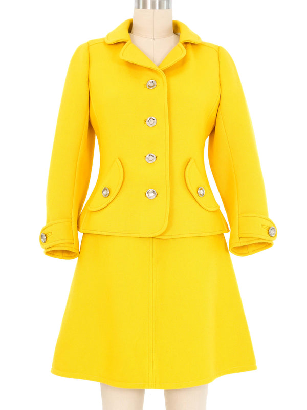 1960s Courreges Yellow Skirt Suit Suit arcadeshops.com