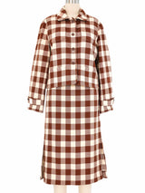 1960s Courreges Brown Check Skirt Suit Suit arcadeshops.com