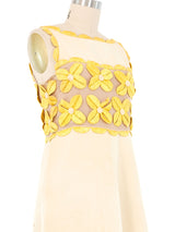 1960s Courreges Flower Applique Dress Dress arcadeshops.com