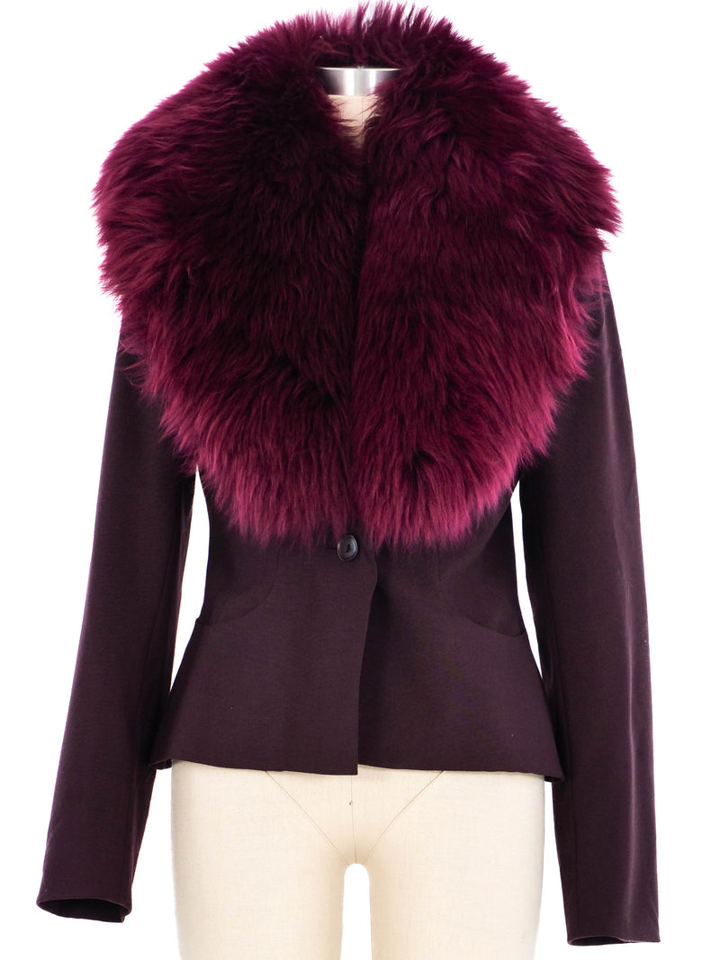1990s Katharine Hamnett Fur Collar Jacket Jacket arcadeshops.com