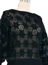 Black Crochet Rosette Top Top arcadeshops.com