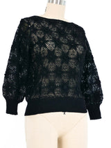 Black Crochet Rosette Top Top arcadeshops.com