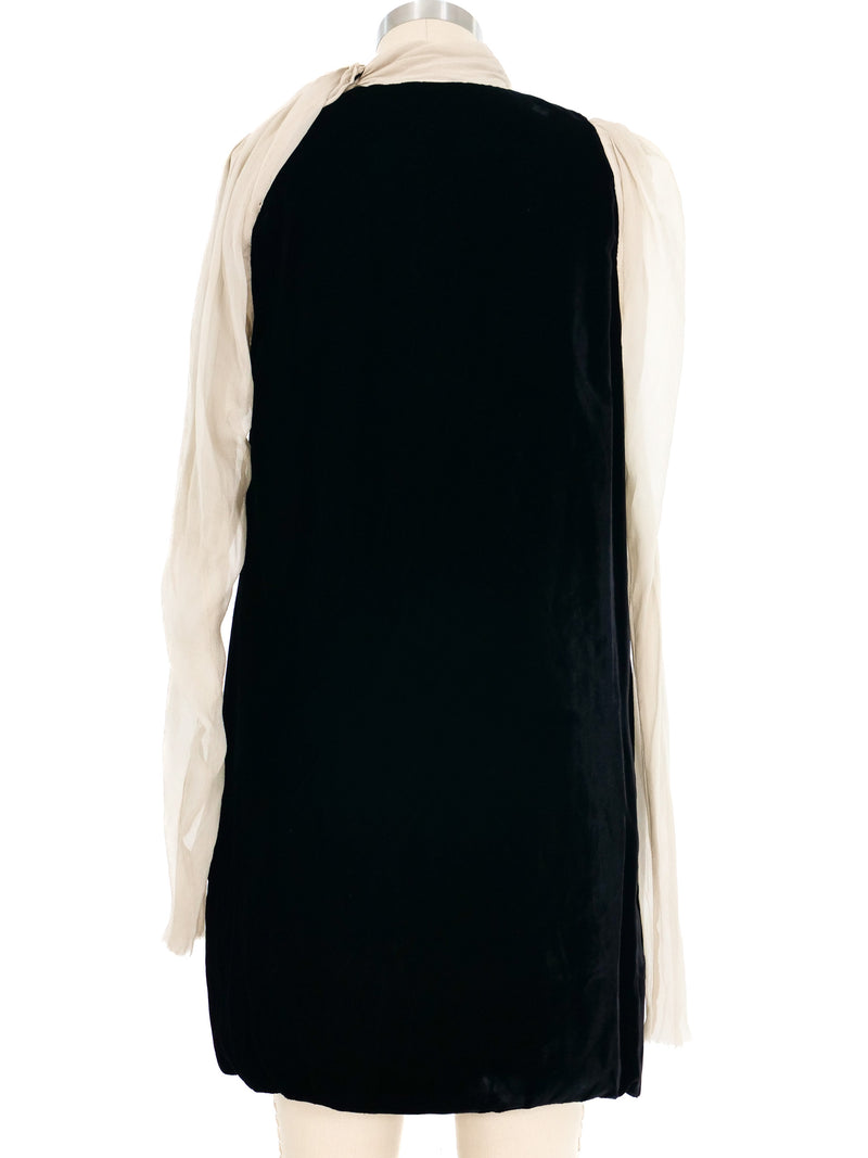 2011 Lanvin Chiffon And Velvet Mini Dress Dress arcadeshops.com