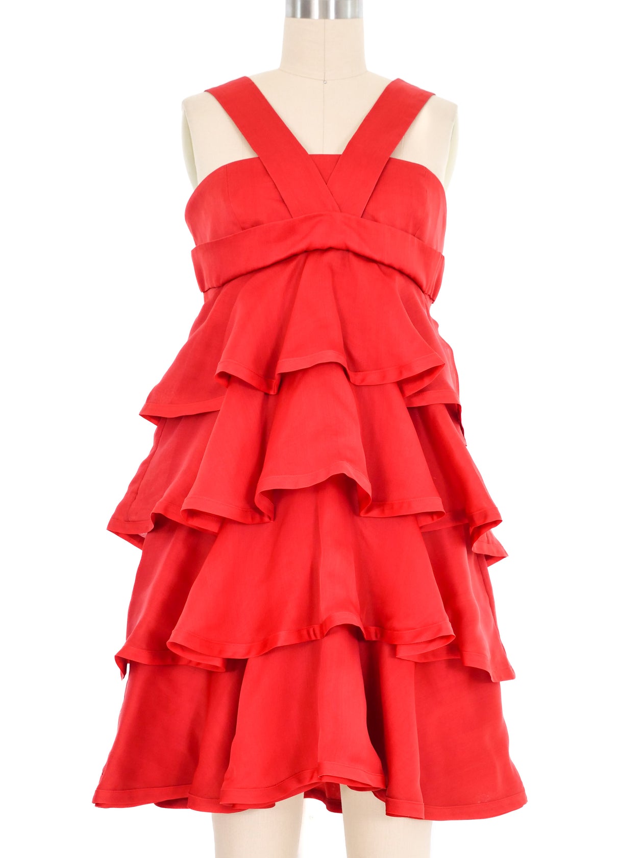 2006 Gucci Ruffled Silk Organza Mini Dress