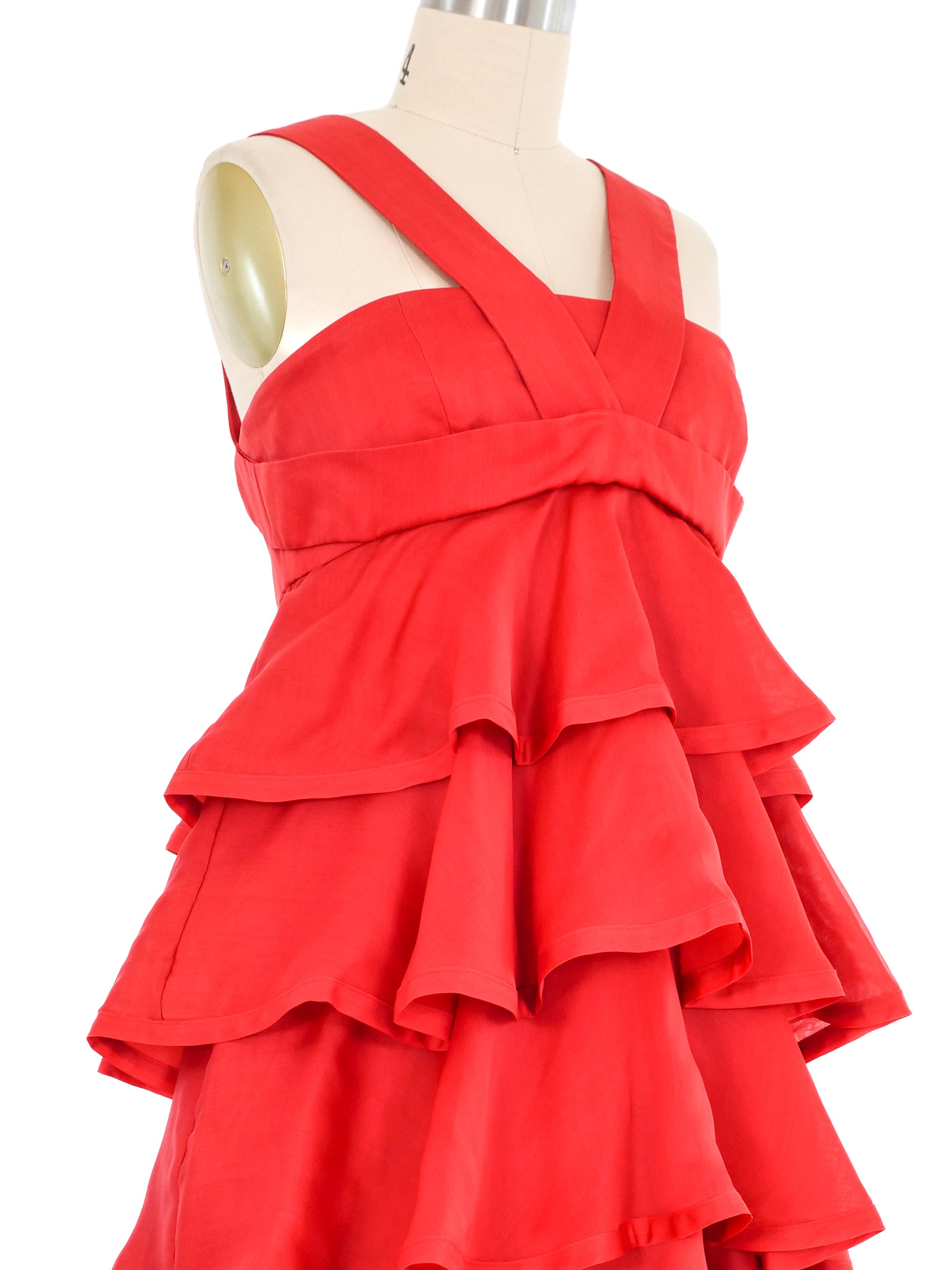 2006 Gucci Ruffled Silk Organza Mini Dress