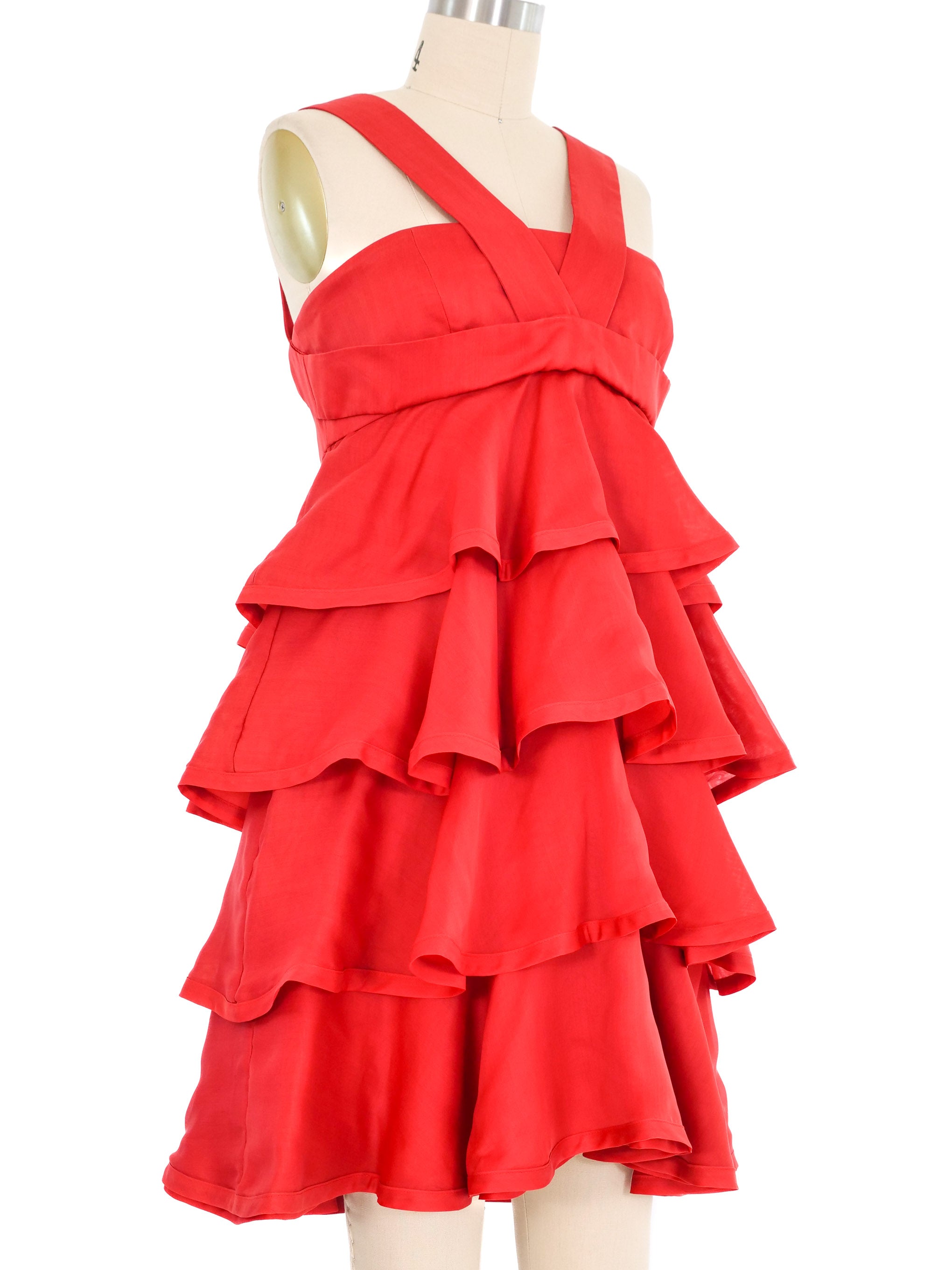 2006 Gucci Ruffled Silk Organza Mini Dress