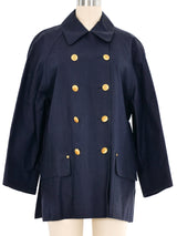 Hermes Navy Waxed Cotton Jacket Jacket arcadeshops.com