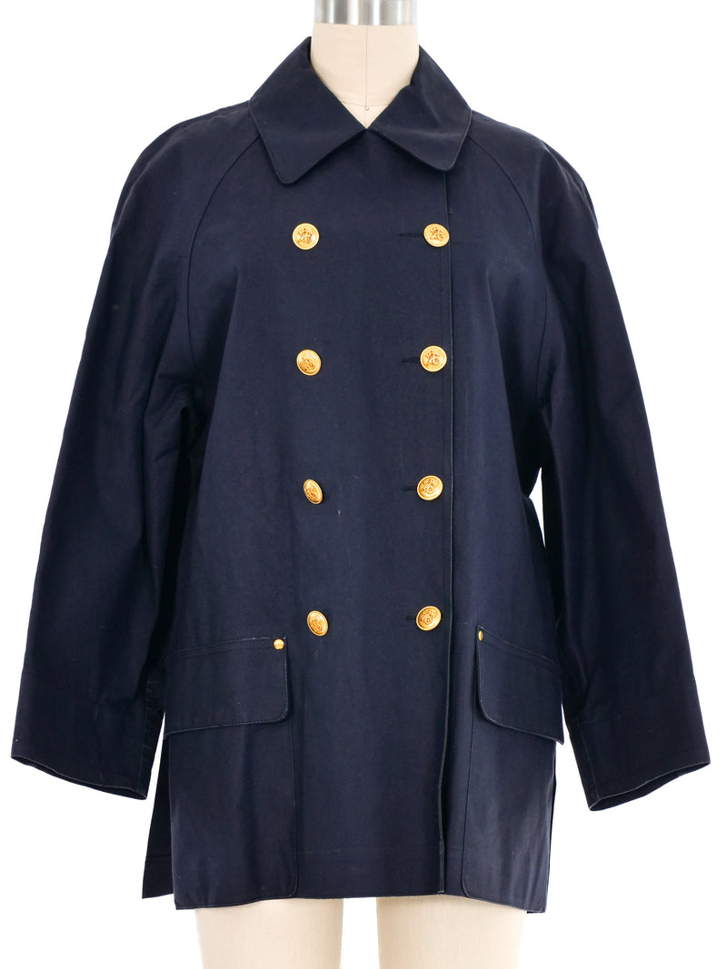 Hermes Navy Waxed Cotton Jacket Jacket arcadeshops.com