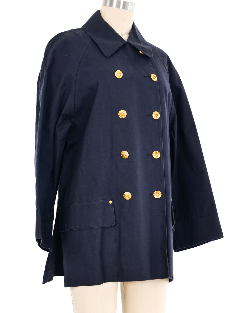 Hermes Navy Waxed Cotton Jacket Jacket arcadeshops.com