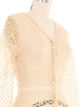 Nude Mohair Open Knit Cardigan Jacket arcadeshops.com