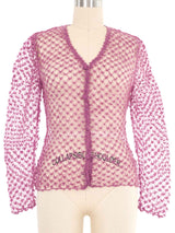 Lilac Mohair Open Knit Cardigan Jacket arcadeshops.com