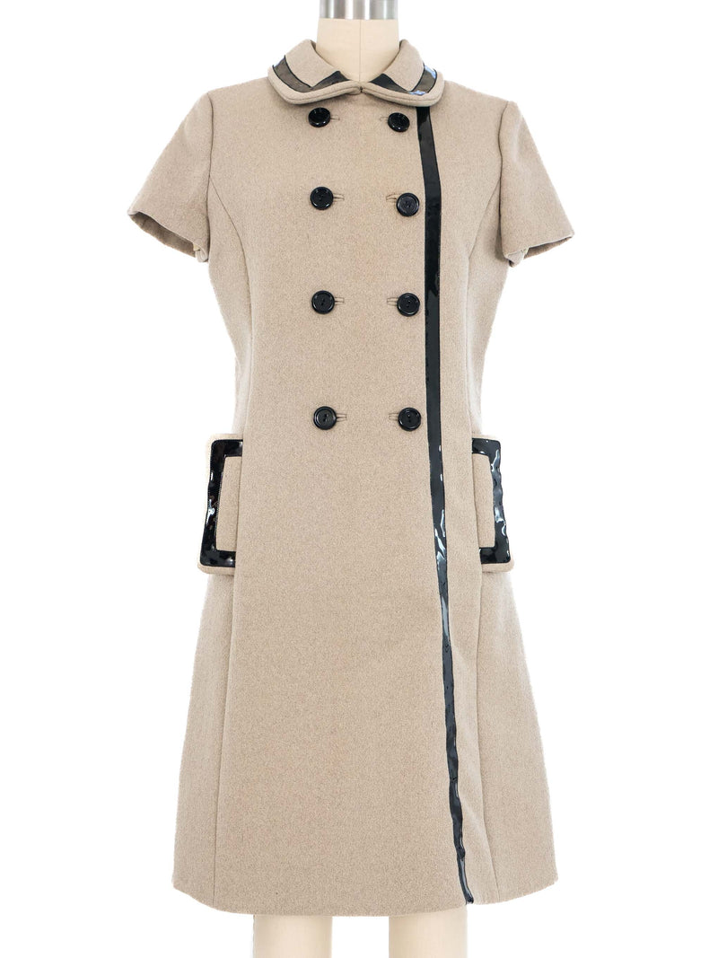 Pierre Cardin Patent Trimmed Dress Dress arcadeshops.com
