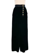 Chanel High Waist Velvet Wide Leg Trousers Bottom arcadeshops.com