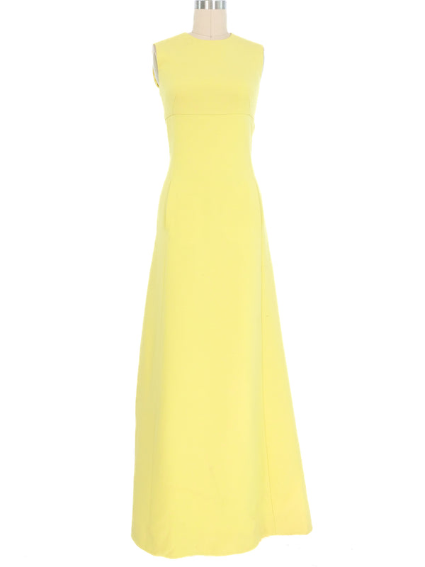 Valentino Citron Open Back Gown Dress arcadeshops.com