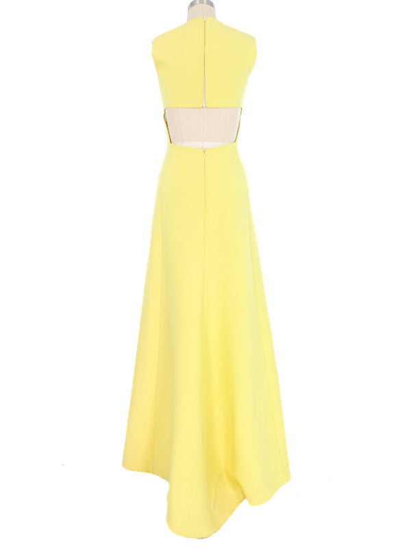 Valentino Citron Open Back Gown Dress arcadeshops.com