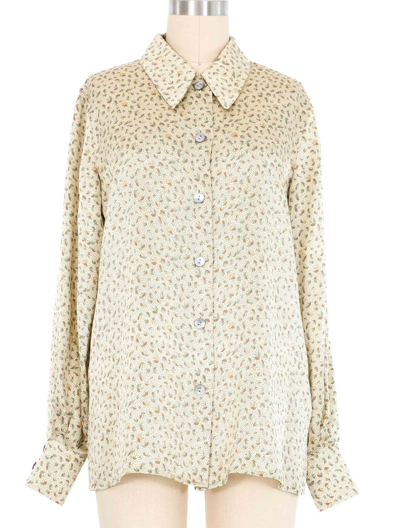 Escada Sage Ditsy Geometric Blouse Top arcadeshops.com