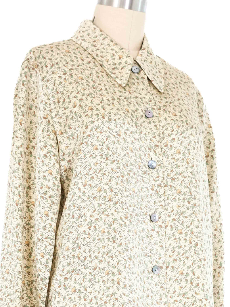 Escada Sage Ditsy Geometric Blouse Top arcadeshops.com