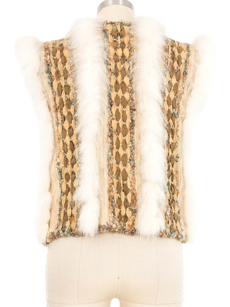 1960s Fur Trimmed Woven Vest Jacket arcadeshops.com