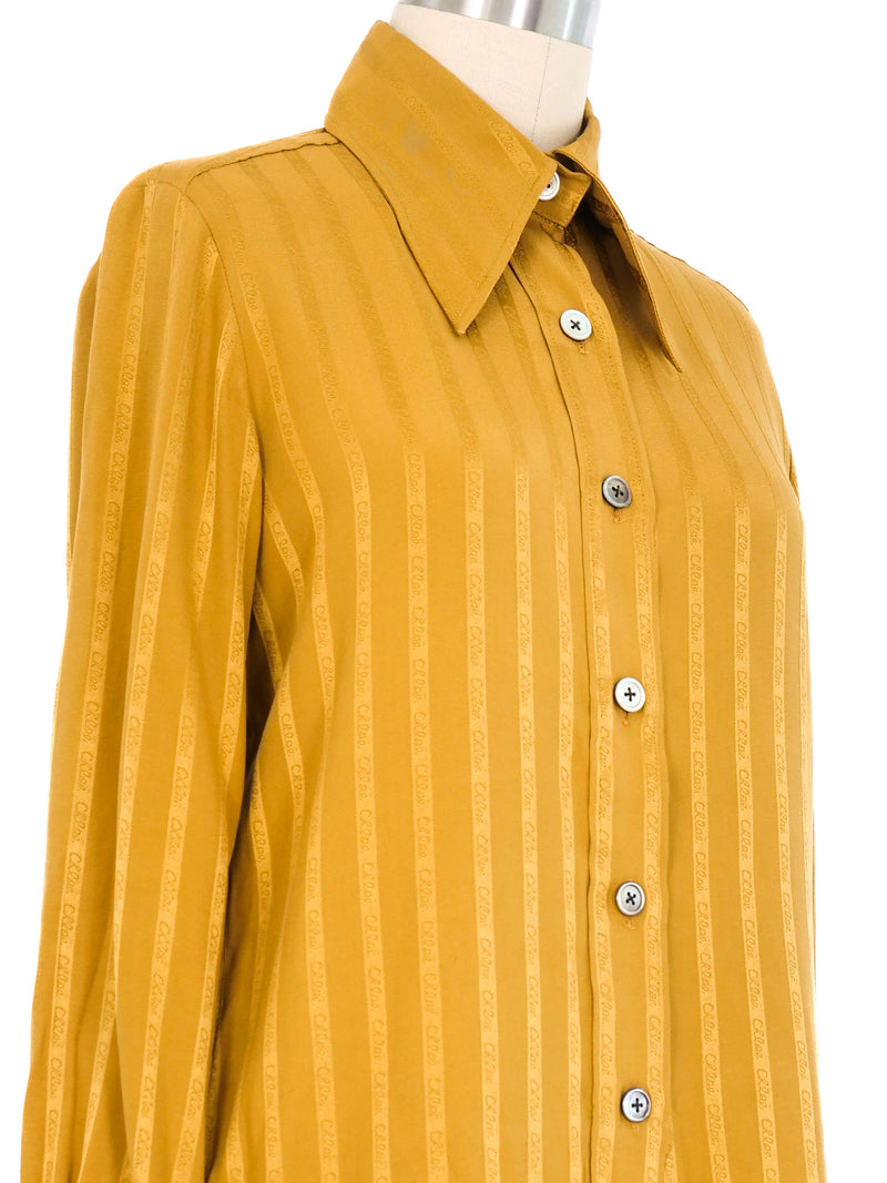 Chloe Goldenrod Logo Jacquard Blouse Top arcadeshops.com