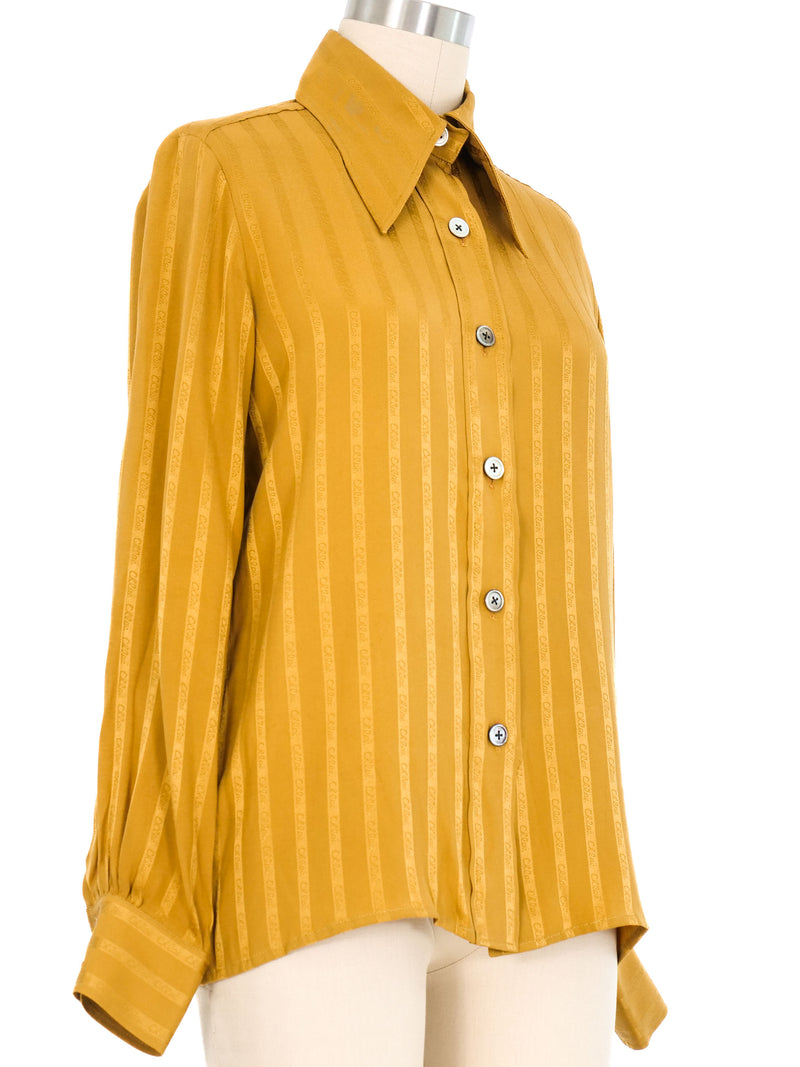 Chloe Goldenrod Logo Jacquard Blouse Top arcadeshops.com