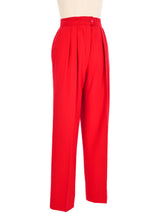 Escada Red High Waisted Trousers Bottom arcadeshops.com