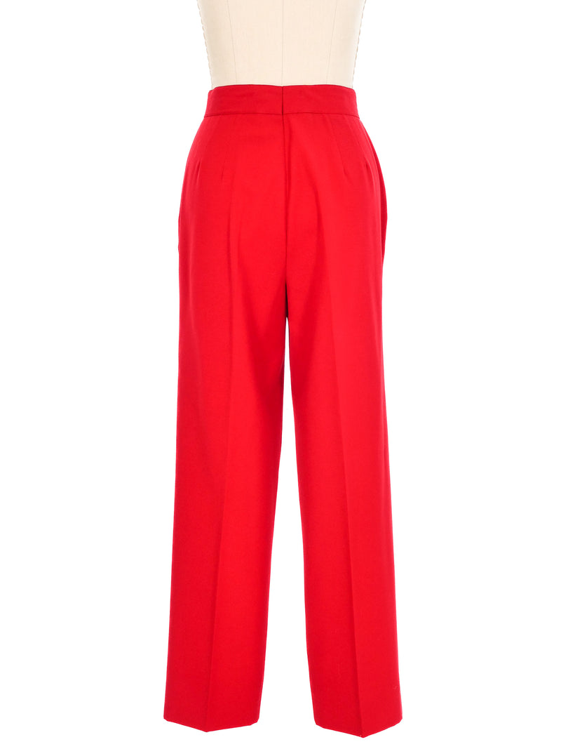 Escada Red High Waisted Trousers Bottom arcadeshops.com